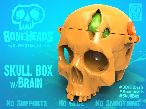 SkullBox w/ Brain - by 3DKitbash, Free 3D model for your 3D Printer